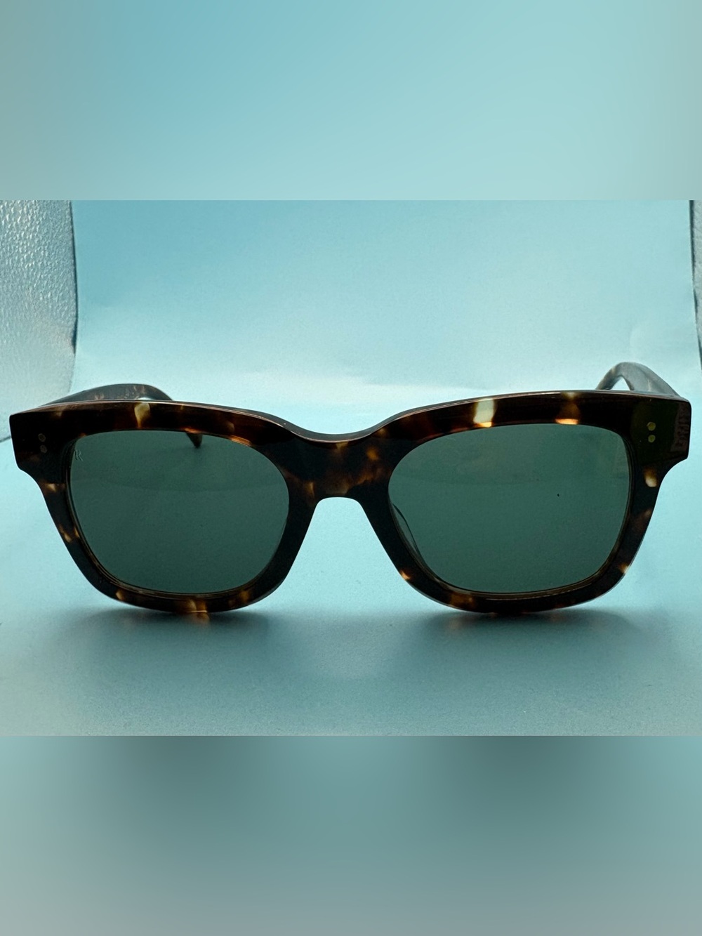 RAEN Gilman Tortoise Frame Sunglasses with Green Lenses